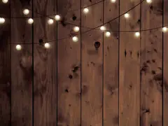 Fairy lights on timber